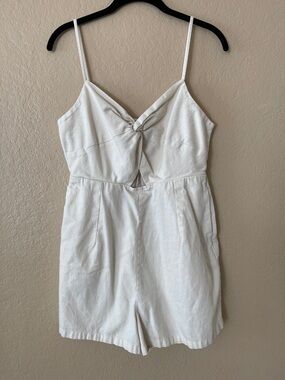 Old Navy Cream Twist Front Smocked Romper